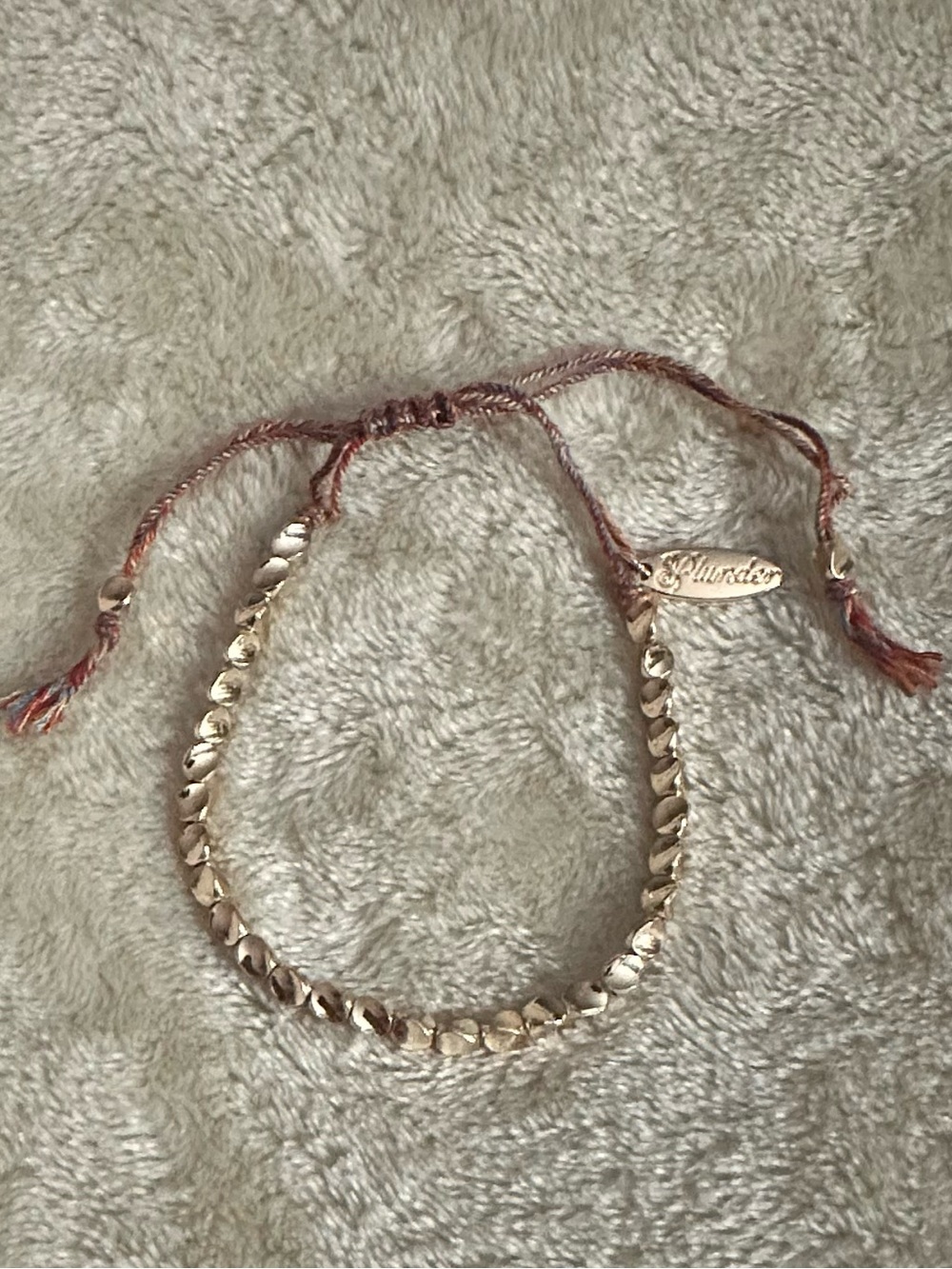 Plunder Gold Tone Adjustable Cord Bracelet